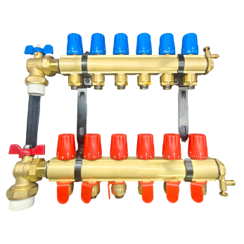 Volledig koperen waterdistributie vloerverwarming