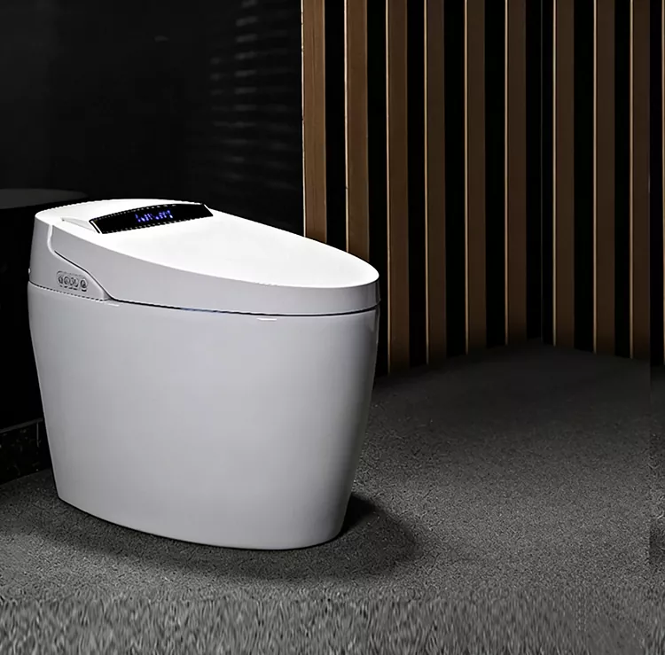 Voetbediend slim toilet met opklapbaar deksel