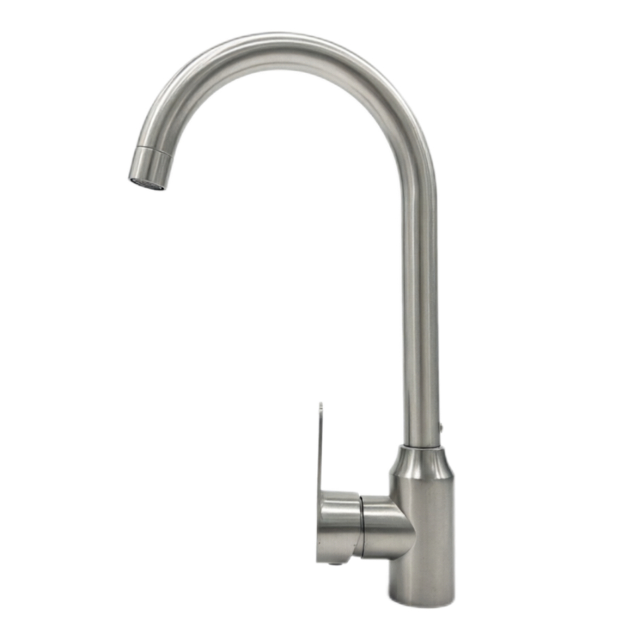 Grote gebogen draaibare warm- en koudwaterkraan Grote gebogen draaibare warm- en koudwaterkraan