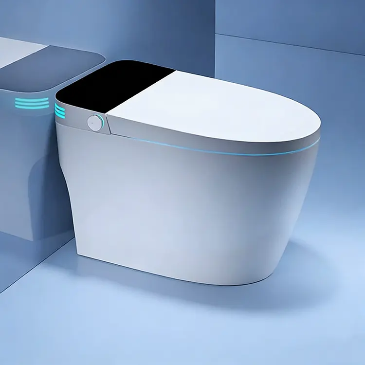 Digitaal LED-display Automatisch deksel Flip-Top Schuimschild Sifon Smart Toilet