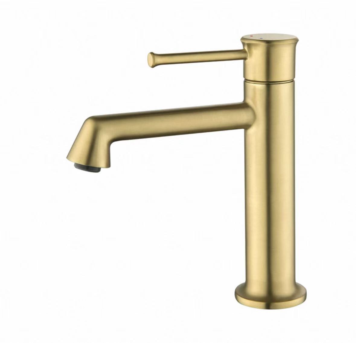 Matgouden cilindrische kraan met één bediening